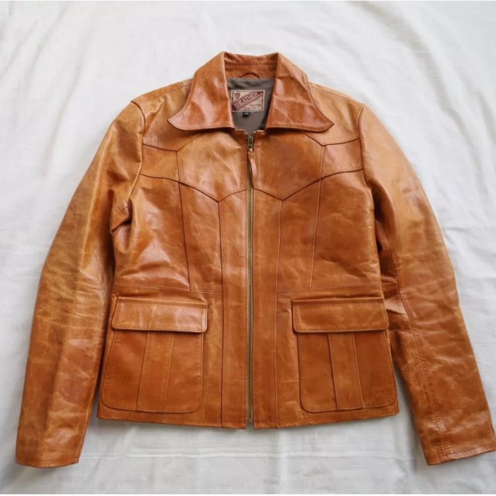 Y'2 Leather 70s East West Leather Jacket HV Ponyhide Size 40 - made in Japan